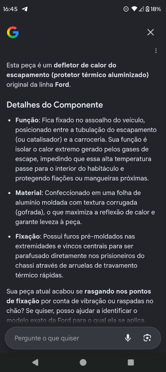 Defletor Térmico Escapamento Ford Ranger 2013/2023 Novo
