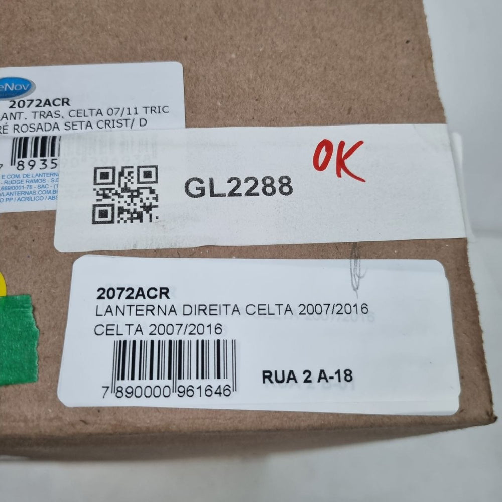 Lanterna Tras Dir Chevrolet Celta 2007/2016
