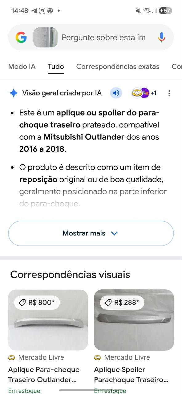 Aplique Spoiler Tras Mitsubishi Outlander 2016/2018