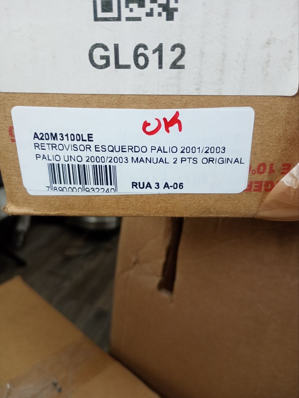 Retrovisor Esq Manual Fiat Palio / Uno 2000/2003
