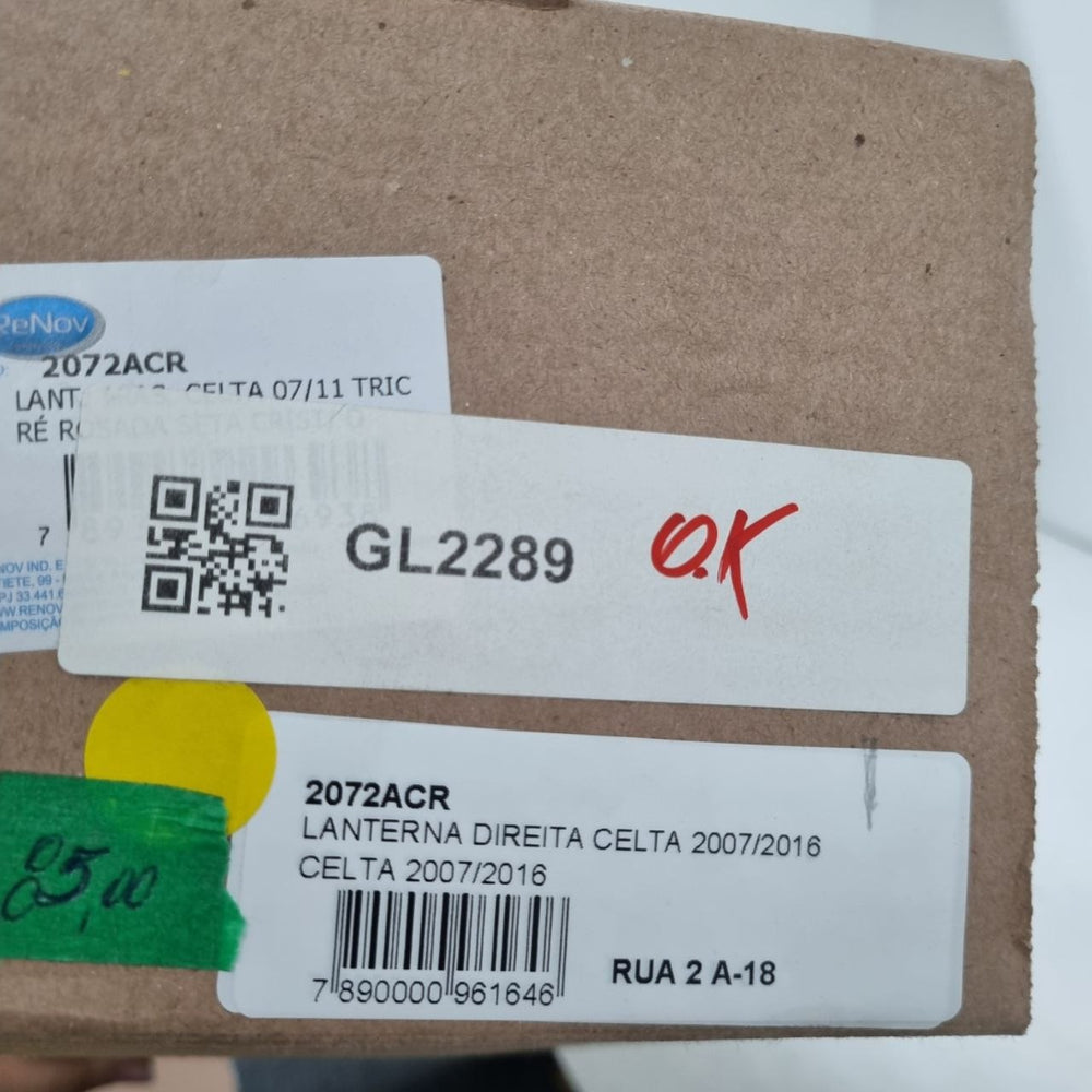 Lanterna Tras Dir Chevrolet Celta 2007/2016