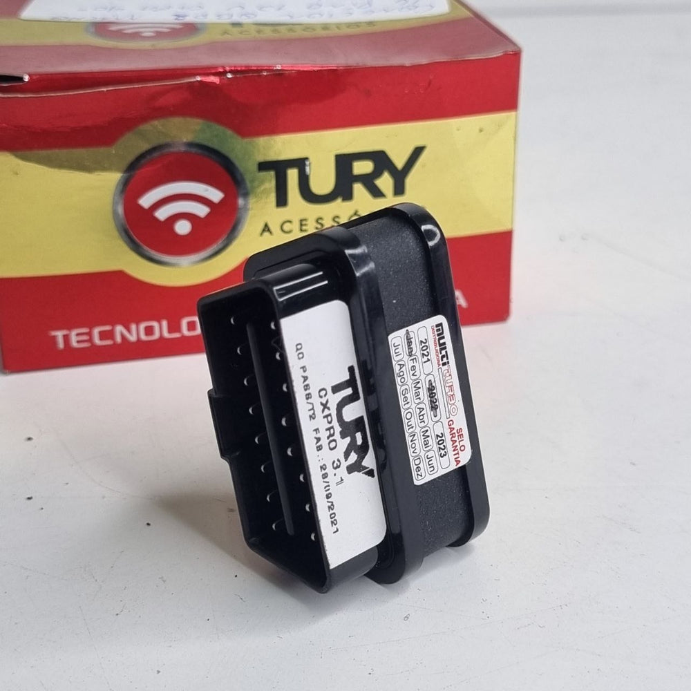 Conector OBD2 Macho 16 Pinos 90° com Bucha Tury CXPRO 3.1 Universal Novo