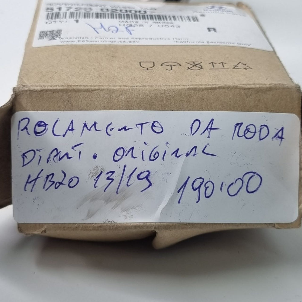 Rolamento Cubo Roda Dianteiro Hyundai HB20 2013/2019 Novo