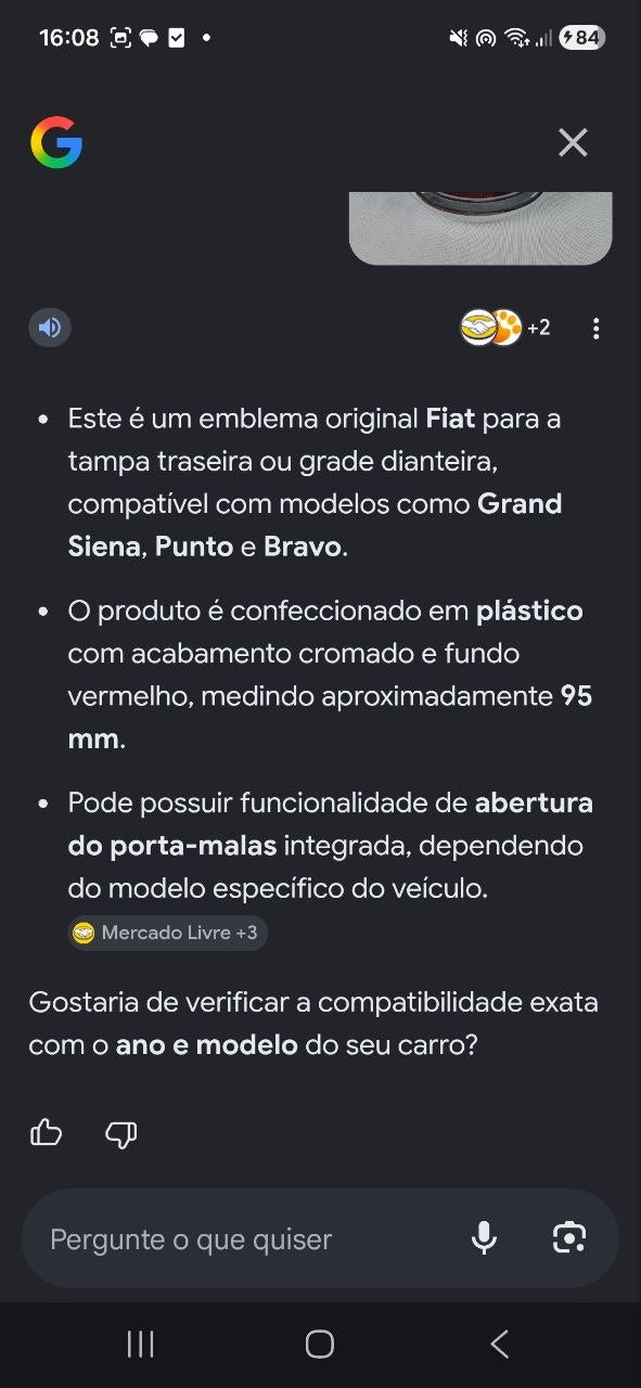 Emblema Diant/Tras Fiat Grand Siena/Punto/Bravo 2012/2018