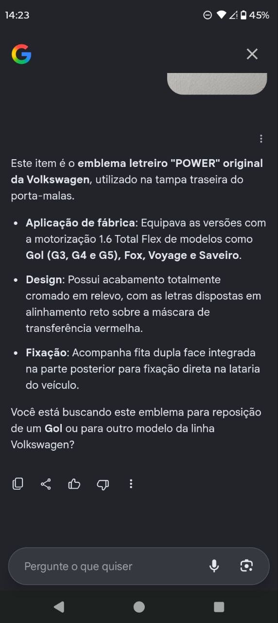 Emblema Letreiro POWER Volkswagen Gol Fox Voyage Saveiro 2003/2012 Novo