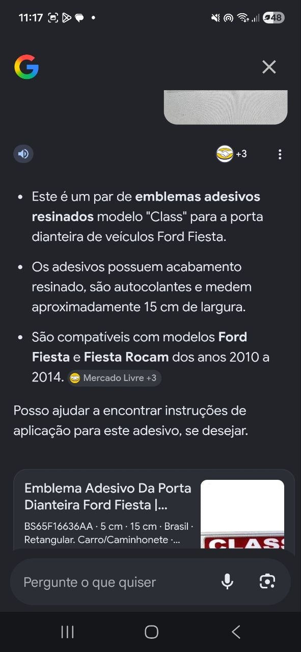 Emblema Lateral Class Ford Fiesta 2010/2014 Novo