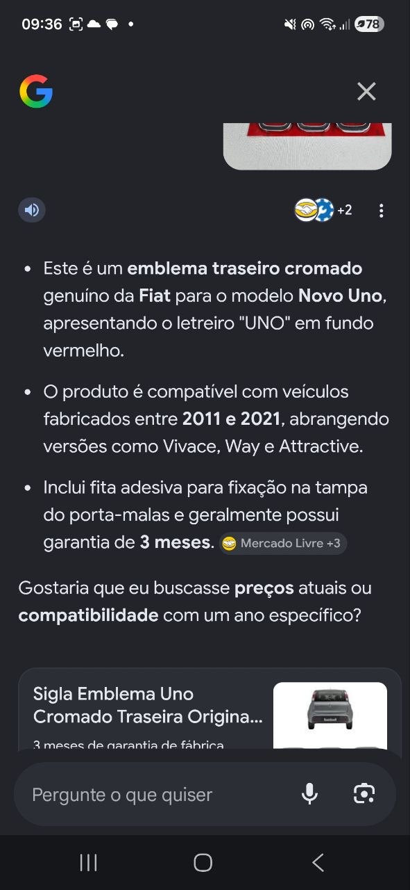 Emblema Traseiro UNO Fiat Uno 2011/2021 Novo