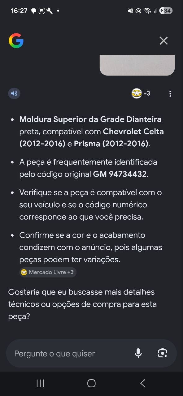 Moldura Superior Grade Dianteira Chevrolet Celta Prisma 2012/2016 Nova