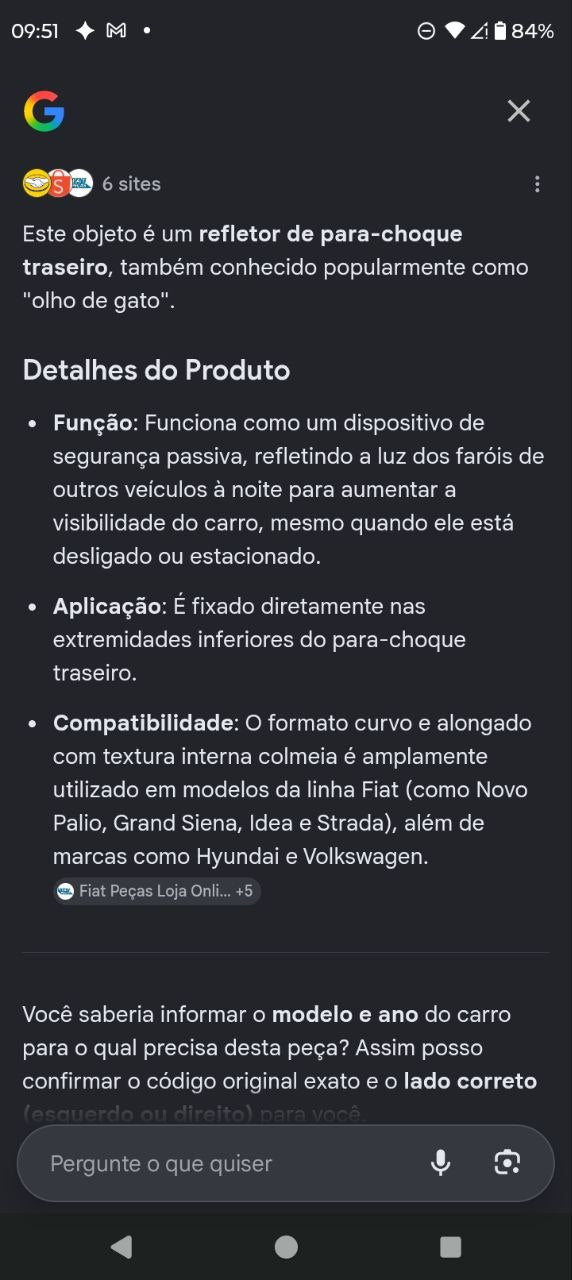 Refletor Para-Choque Traseiro Fiat Palio Grand Siena Idea Strada 2012/2017 Novo