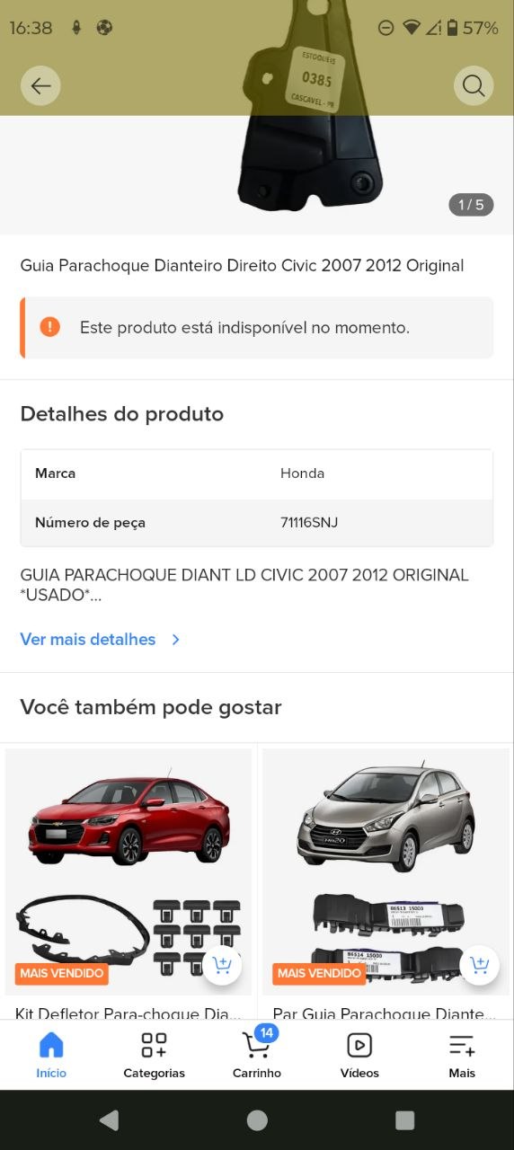 Guia Parachoque Diant Dir Honda Civic 2007/2012