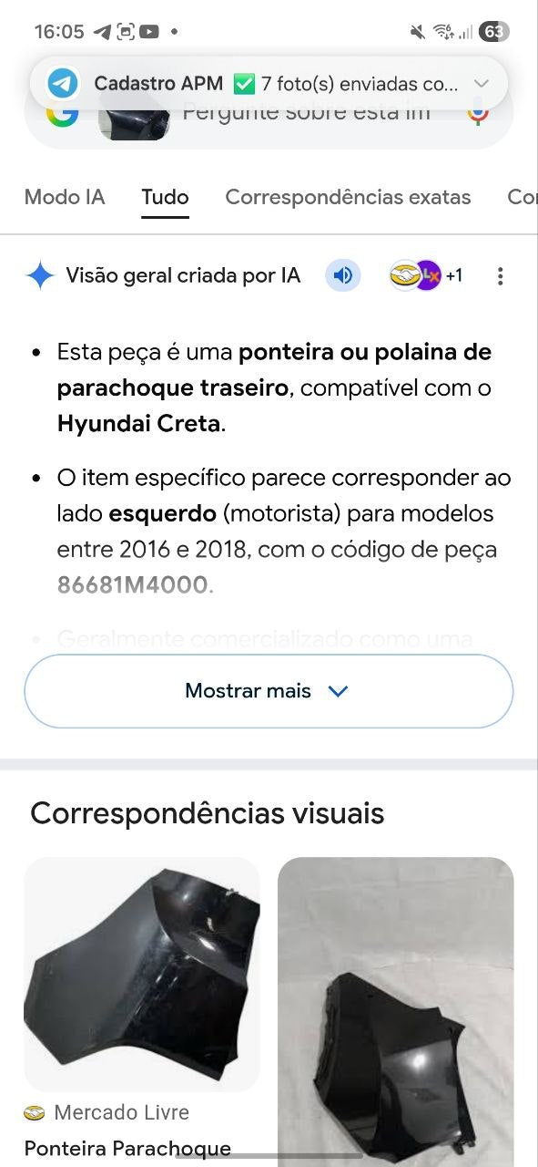 Ponteira Parachoque Tras Esq Hyundai Creta 2016/2021