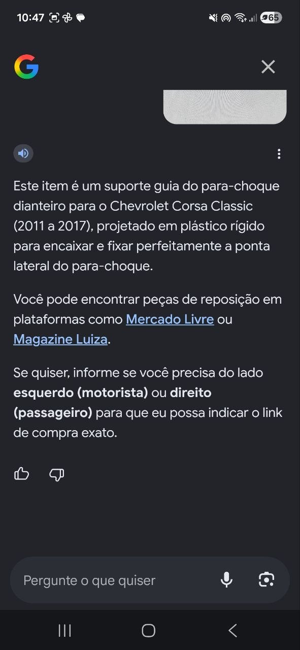 Suporte Guia Para-choque Diant Dir Chevrolet Corsa Classic 2011/2017