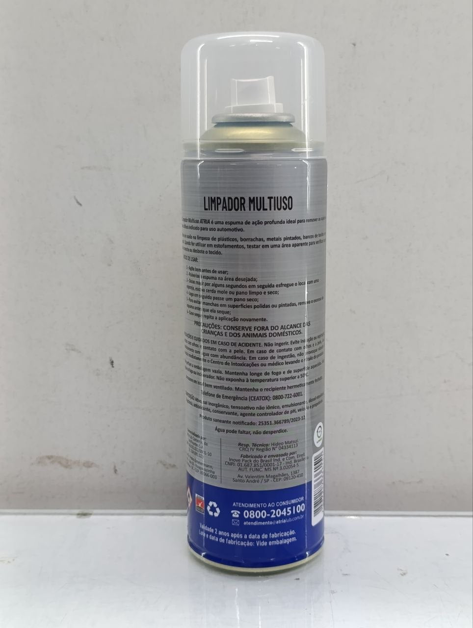 Limpador Multiuso Aerosol Atria 300ML Espuma Limpeza