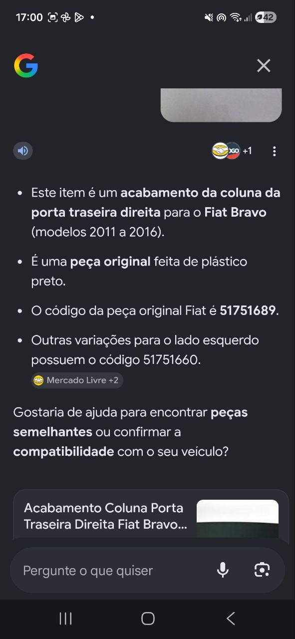 Acabamento Coluna Porta Tras Dir Fiat Bravo 2011/2016