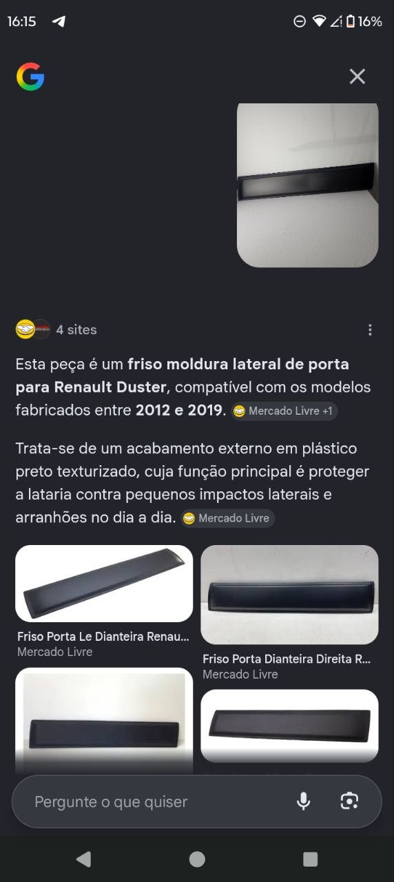 Friso Moldura Lateral Porta Renault Duster 2012/2019 Novo