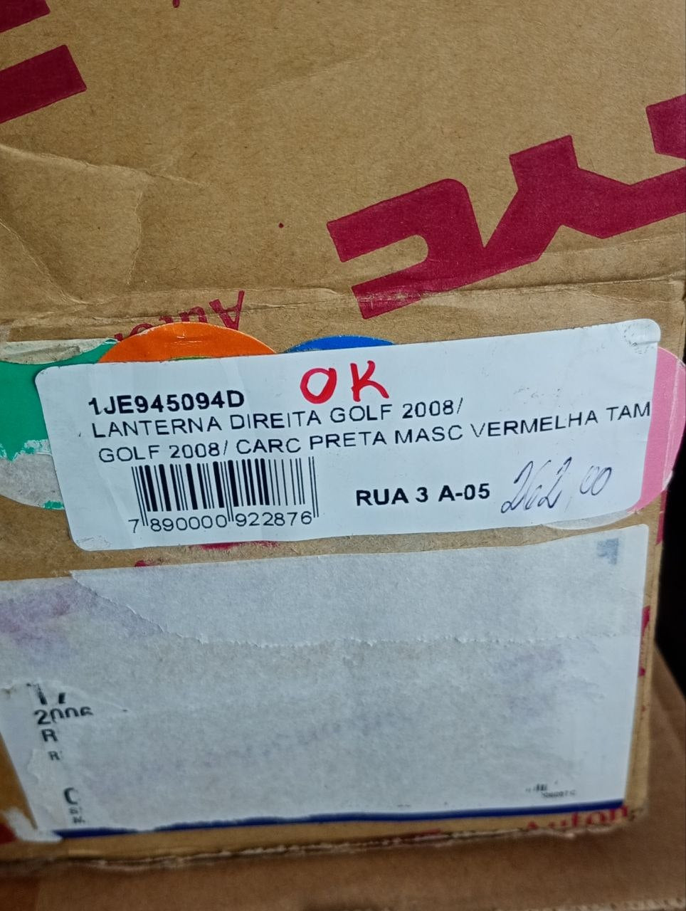 Lanterna Tras Dir Volkswagen Golf 2008/2013