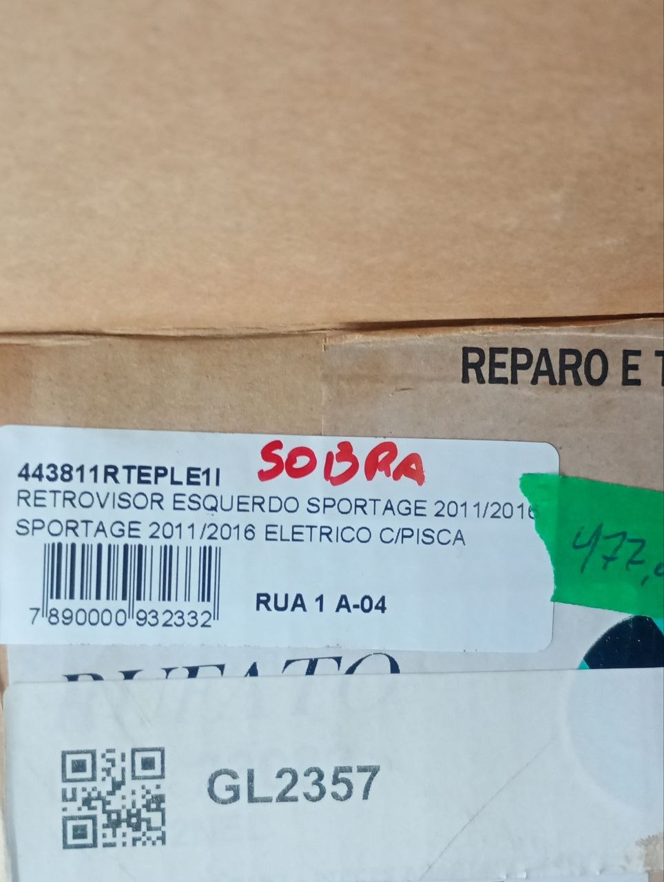 Retrovisor Esquerdo Kia Sportage 2011/2016