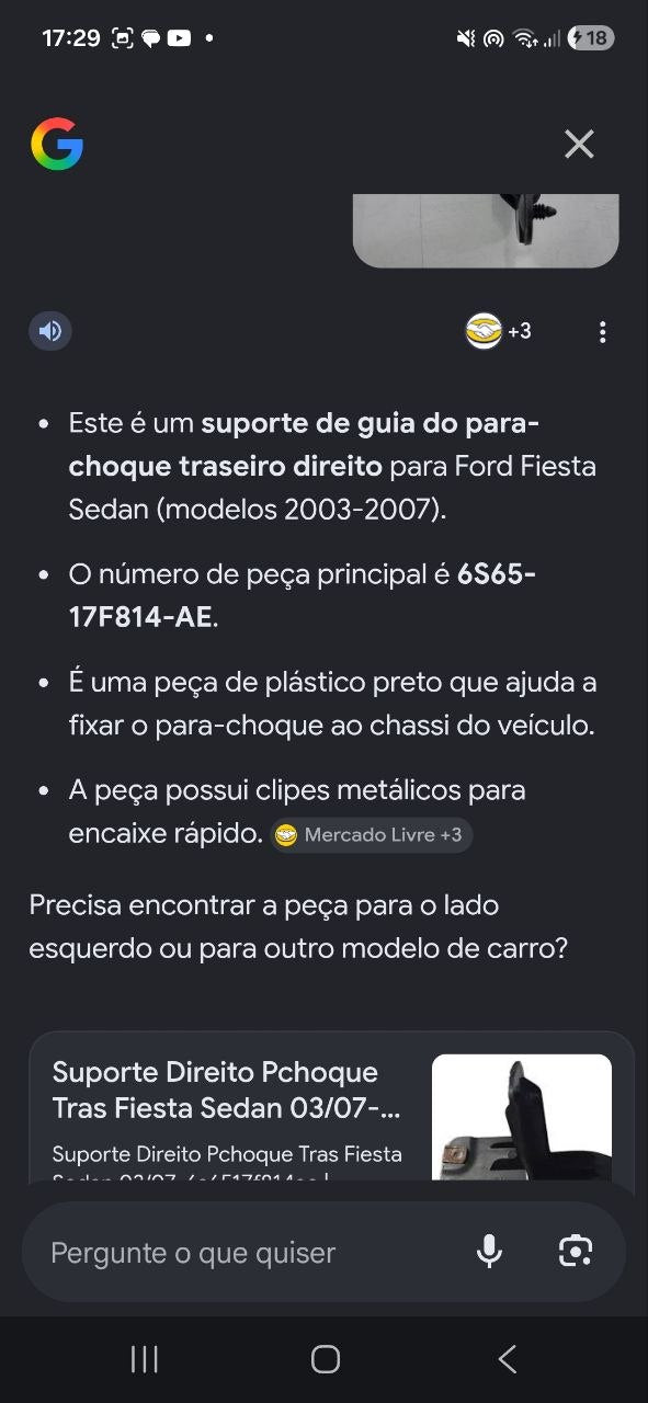 Suporte Guia Parachoque Traseiro Direito Ford Fiesta Sedan 2003/2007 Novo