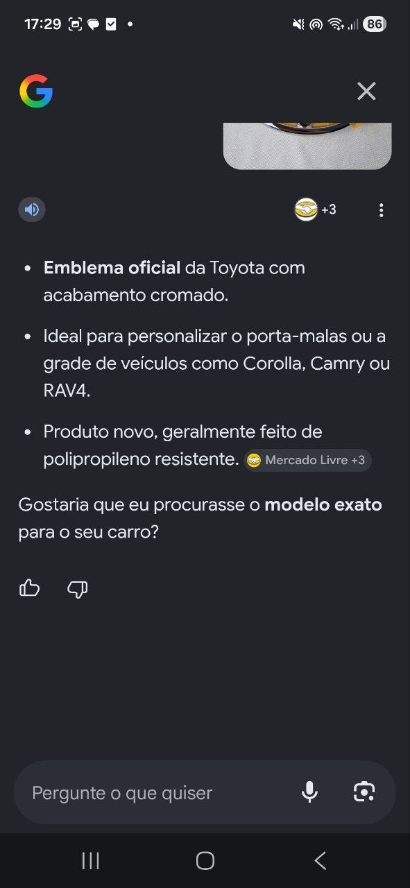 Emblema Diant Toyota Corolla/Camry/RAV4 2014/2023