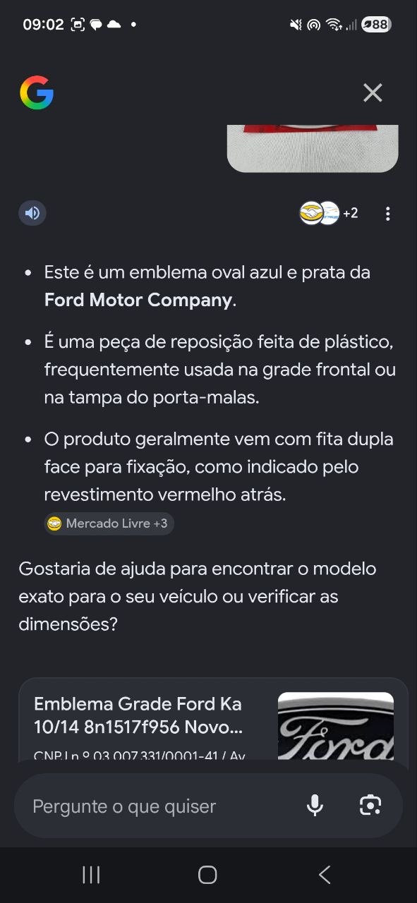 Emblema Grade Dianteira Ford Ka 2010/2014 Novo