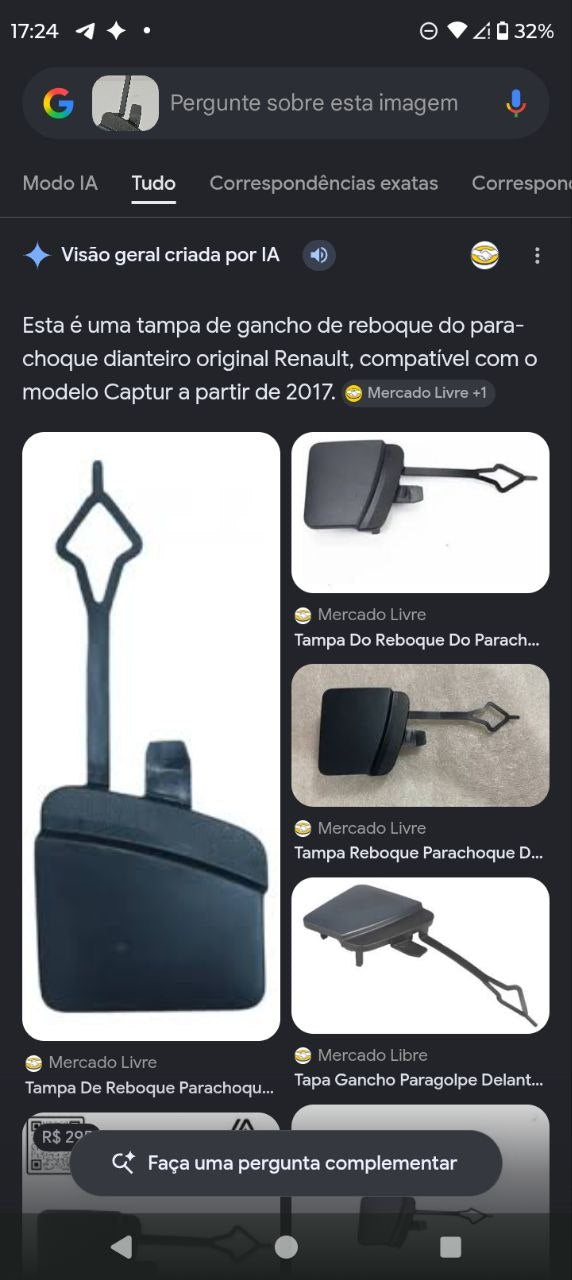 Tampa Gancho Reboque Dianteira Renault Captur 2017/2024 Nova