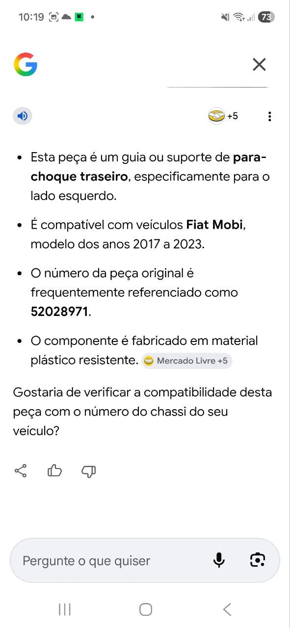 Suporte Para-choque Tras Esq Fiat Mobi 2017/2023