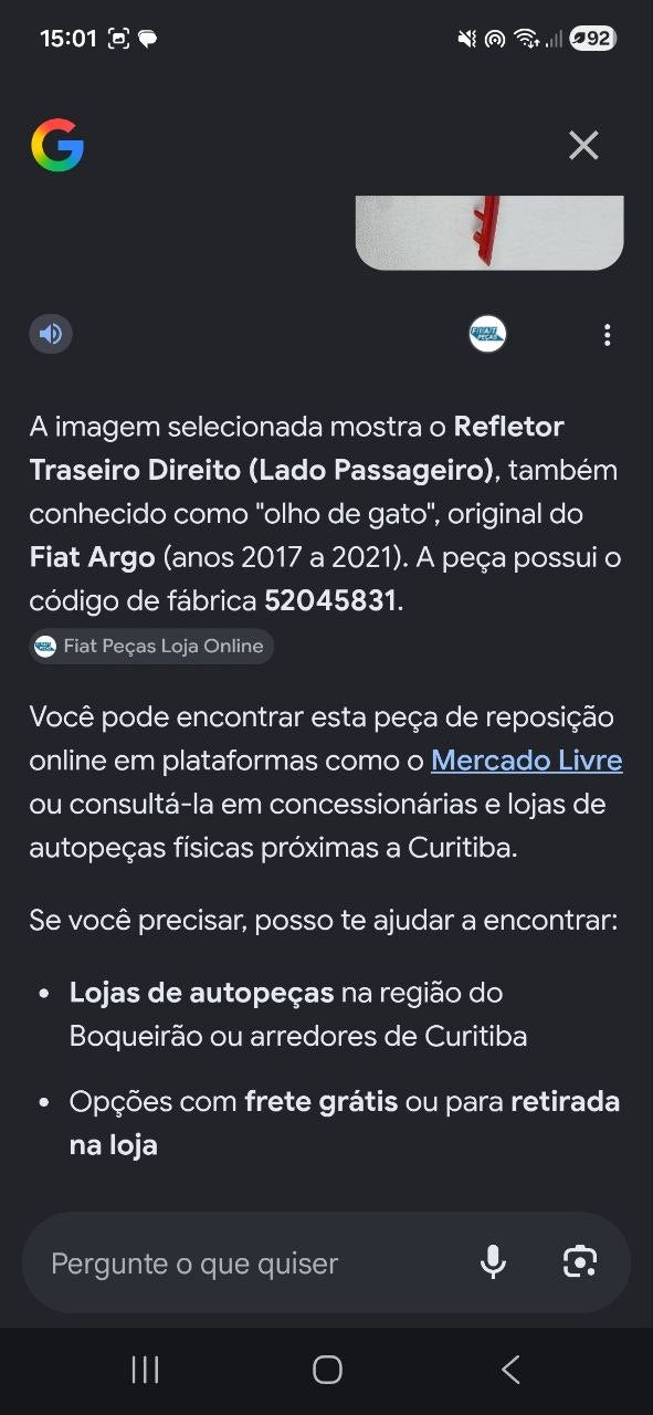 Refletor Tras Dir Fiat Argo 2017/2021