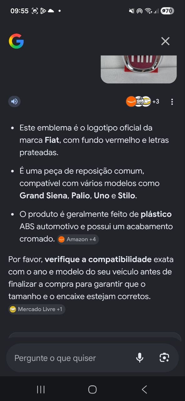 Emblema Dianteiro/Traseiro Fiat Grand Siena Palio Uno Stilo 2007/2017 Novo