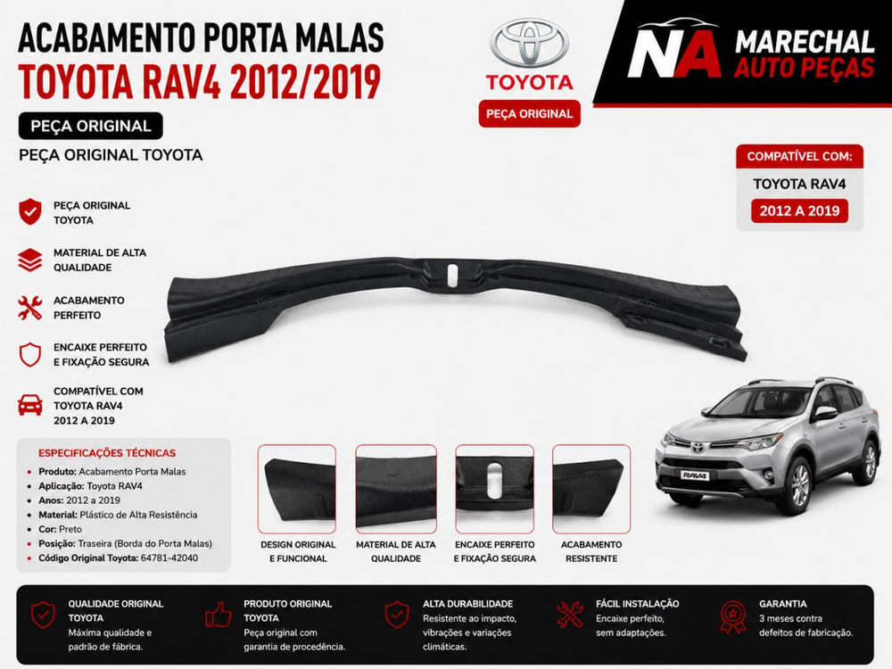 Acabamento Porta Malas Toyota RAV4 2012/2019 Novo