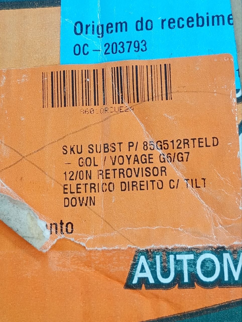 Retrovisor Elétrico Dir c/ Tilt Down Volkswagen Gol/Voyage G6/G7 2012/On