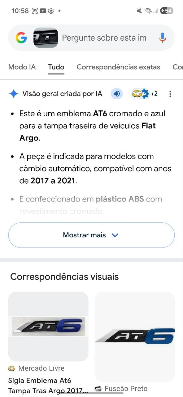 Emblema AT6 Tras Fiat Argo 2017/2021