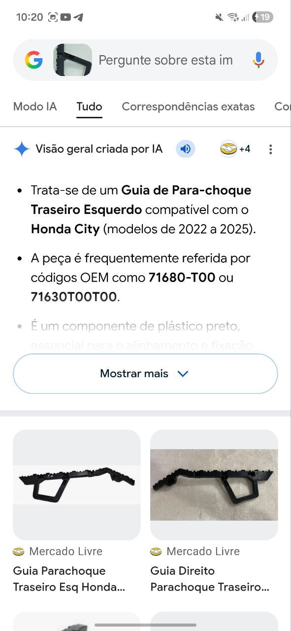 Guia Parachoque Tras Esq Honda City 2022/2025