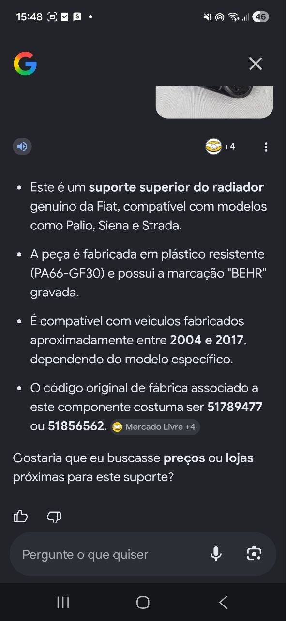 Suporte Superior Radiador Fiat Palio Siena Strada 2004/2017