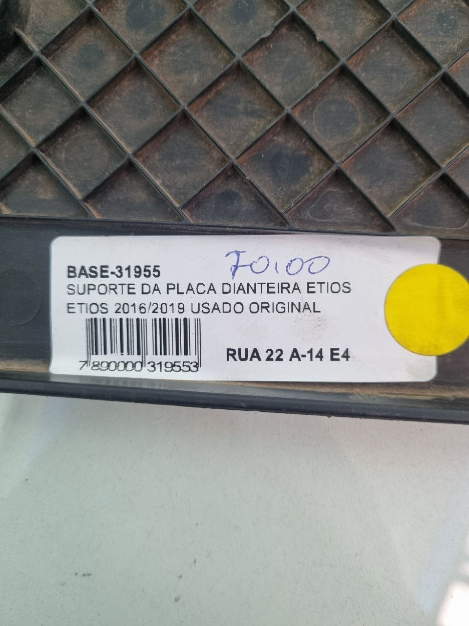 Suporte Placa Dianteiro Toyota Etios 2016/2019