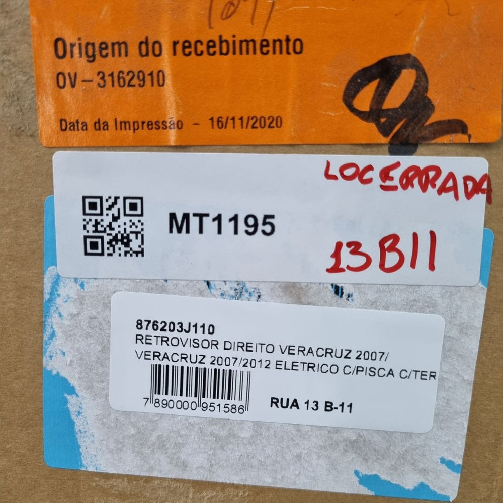 Retrovisor Externo Dir Hyundai Veracruz 2007/2012