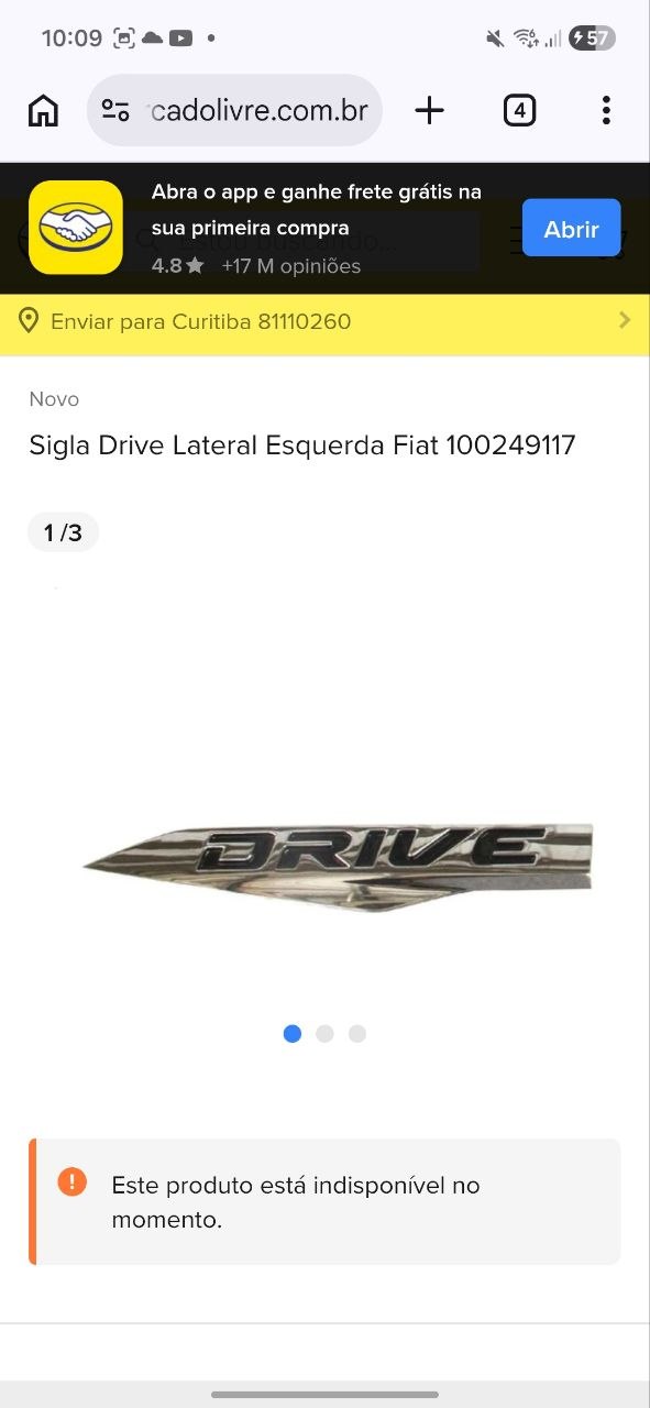Sigla Drive Lat Esq Fiat Strada 2020/2023
