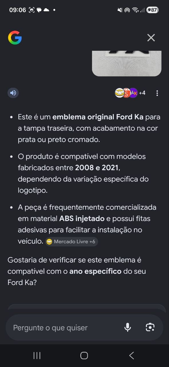 Emblema Traseiro Ford Ka 2008/2021 Novo