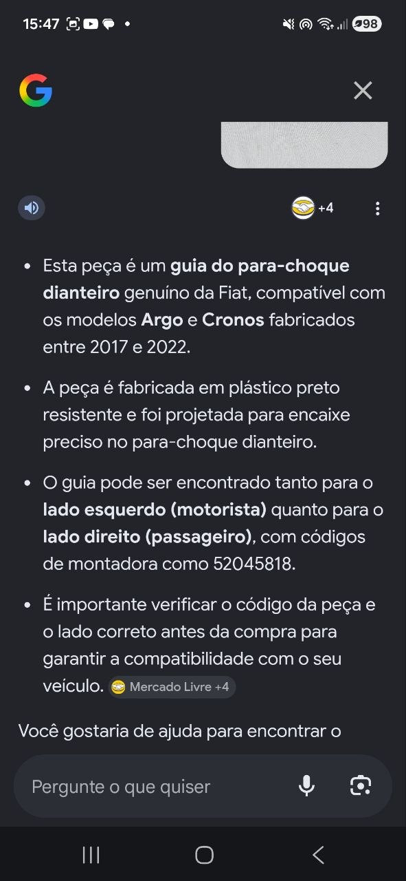 Guia Para-choque Dianteiro Fiat Argo Cronos 2017/2022 Novo