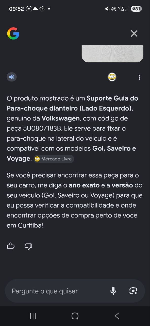 Suporte Guia Para-choque Diant Esq Volkswagen Gol Saveiro Voyage 2013/2022