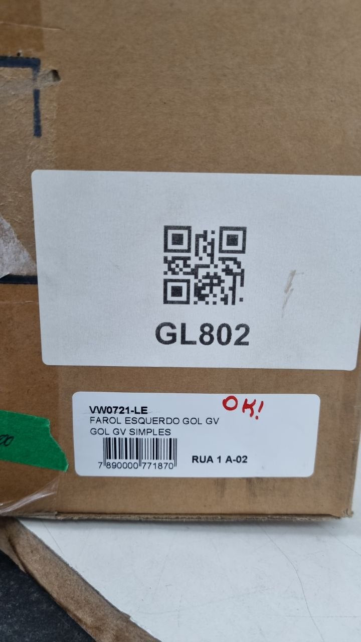 Farol Diant Esq Volkswagen Gol GV Simples 2012/2016
