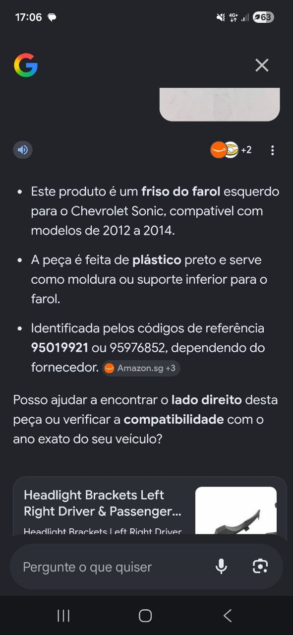 Friso Farol Diant Esq Chevrolet Sonic 2012/2014