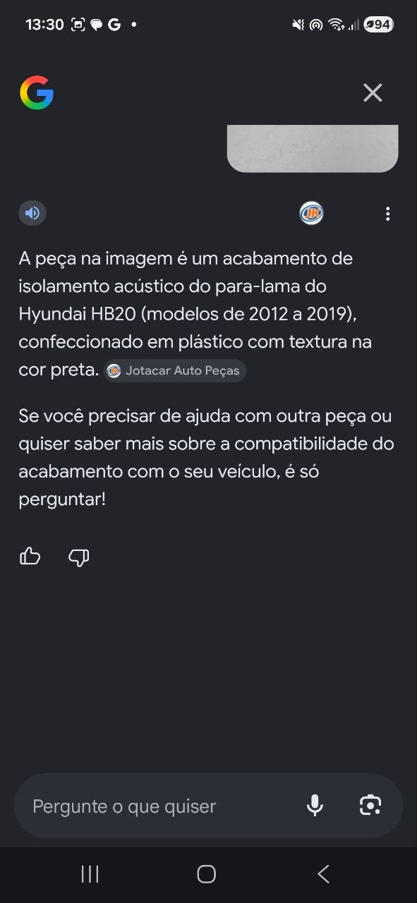 Isolador Para-lama Esq Hyundai HB20 2012/2019