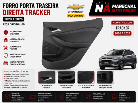 Forro Porta Tras Dir GM Tracker 2020/2026 Novo