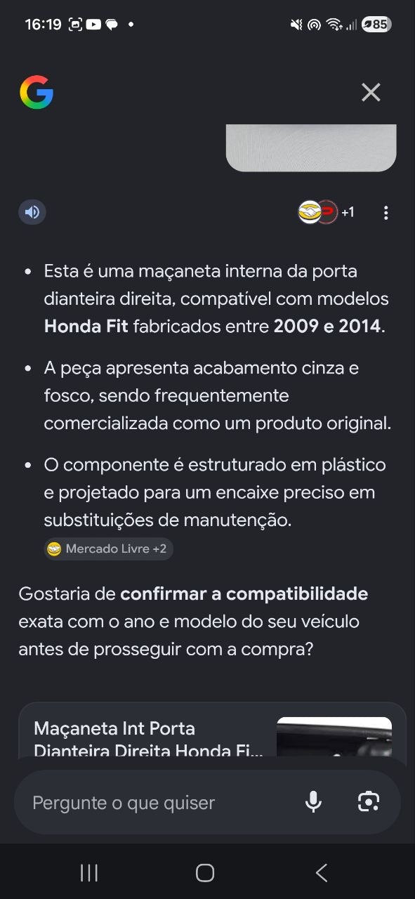 Maçaneta Interna Dianteira Direita Honda Fit 2009/2014 Nova