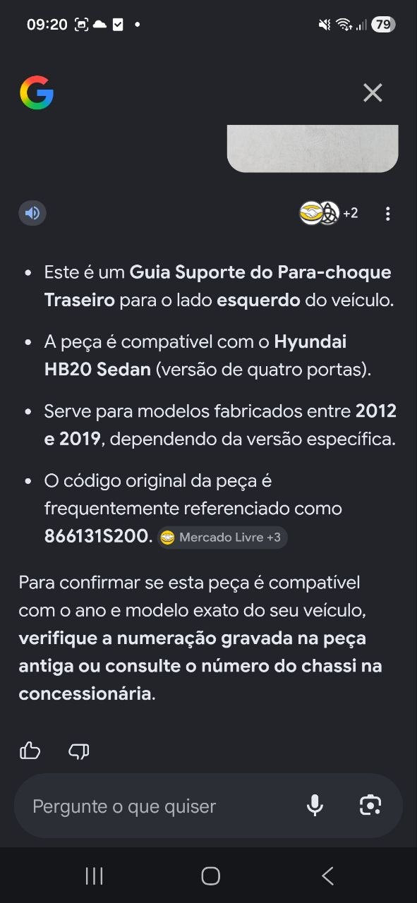 Guia Suporte Para-choque Tras Esq Hyundai HB20 Sedan 2012/2019