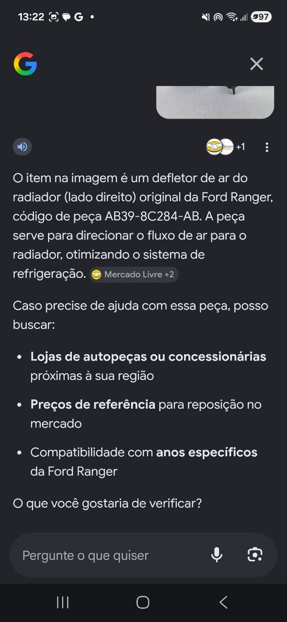 Defletor Radiador Dir Ford Ranger 2013/2022
