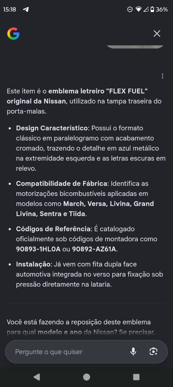 Emblema Flex Fuel Traseiro Nissan March Versa Livina Sentra Tiida Novo