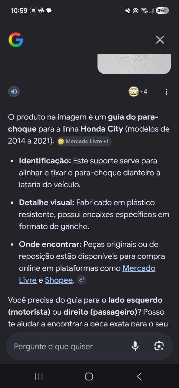 Suporte Guia Parachoque Diant Dir Honda City 2014/2021