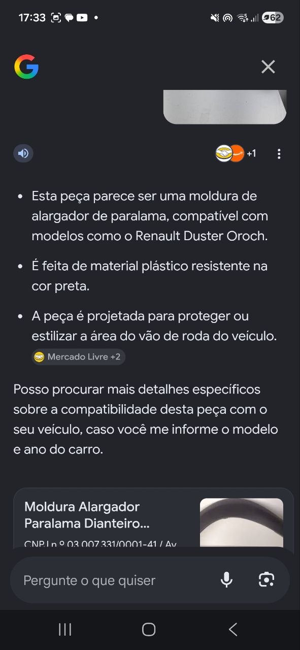 Alargador Paralama Dianteiro Direito Renault Duster Oroch 2016/2022 Novo