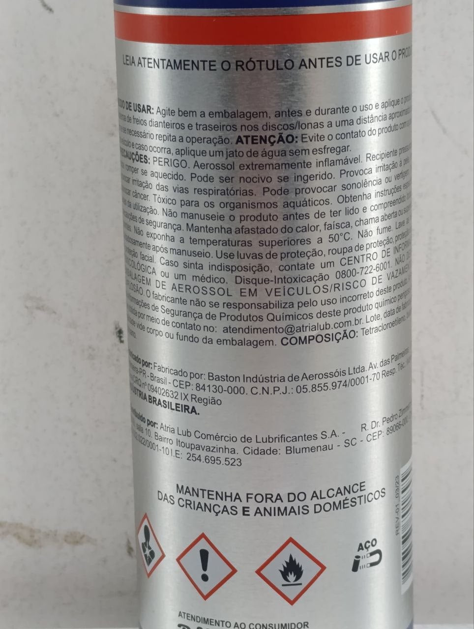 Limpa Freio Atria 300ML Remove Resíduos Sistema Freio
